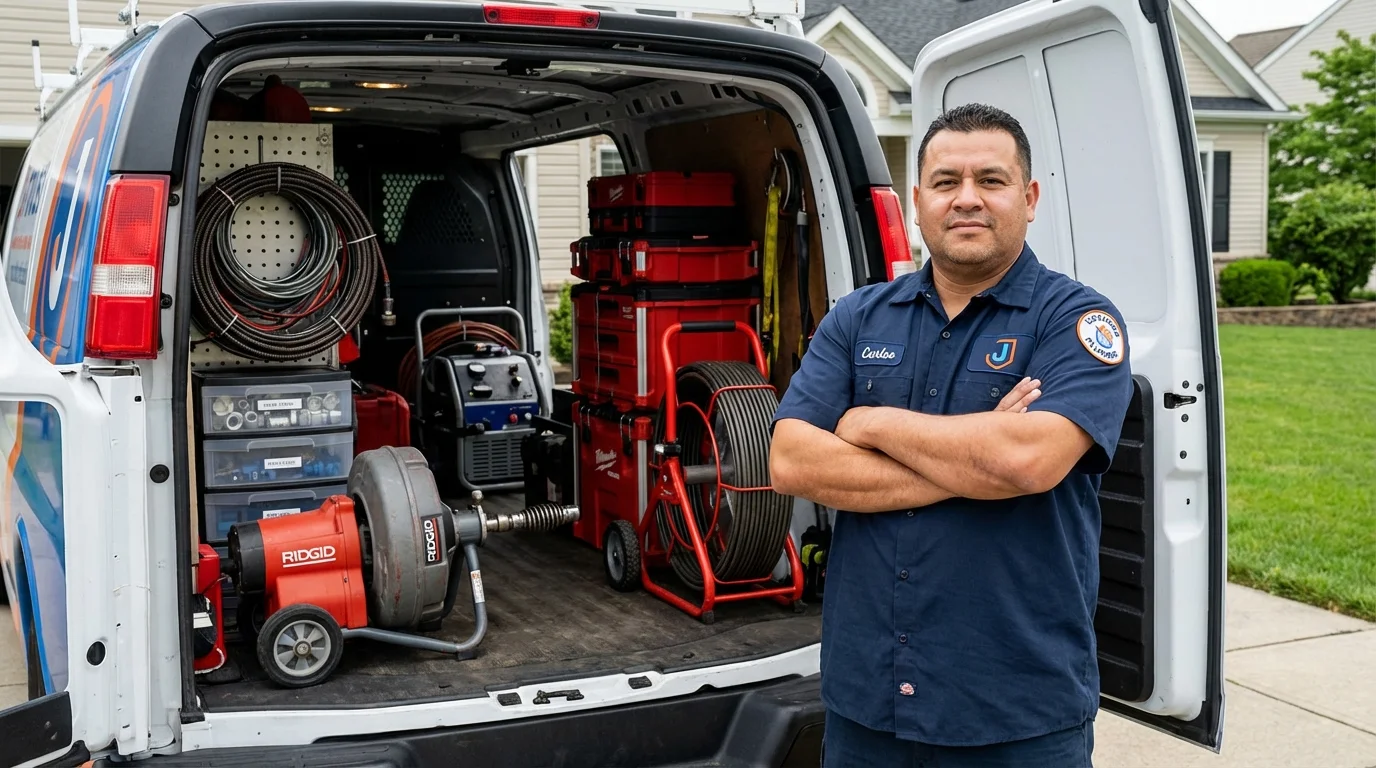 Professional drain cleaning equipment and Johns Plumbing LLC plumber in Sausalito