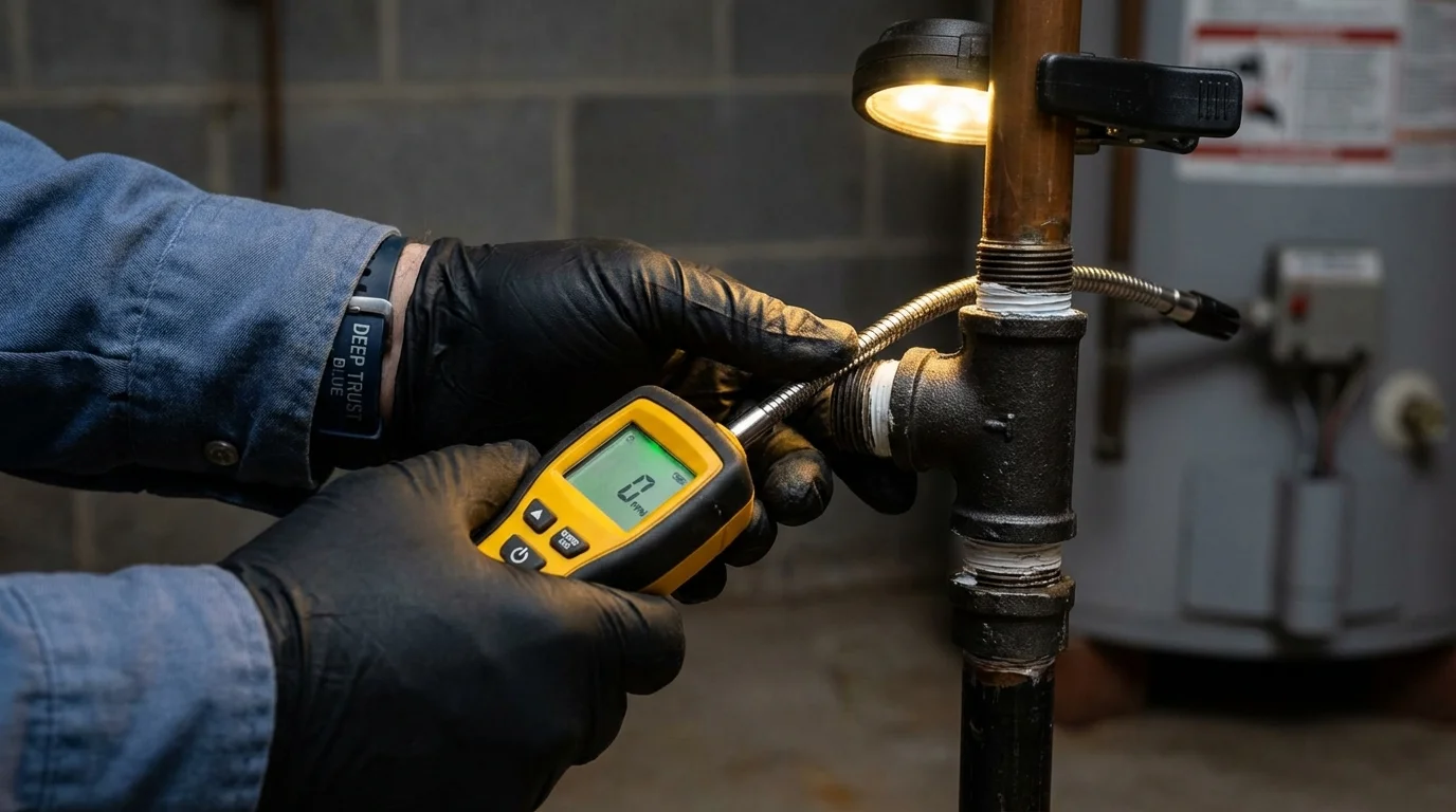 Gas leak detection with electronic sniffer by Johns Plumbing LLC in Sausalito